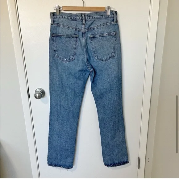 Agolde Lana Distressed Straight-Leg Jeans Backdrop Blue size 28 - Picture 7 of 16
